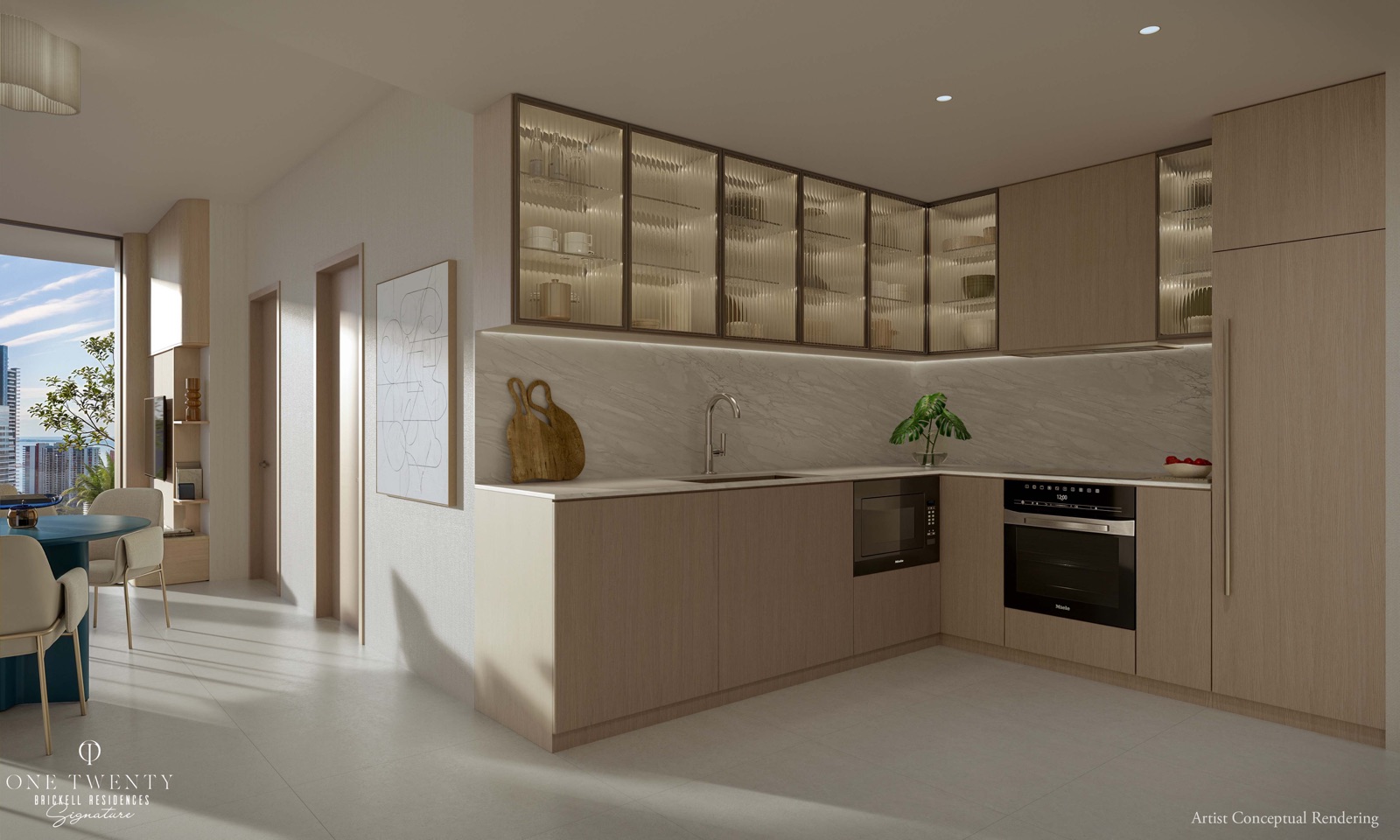 Italian kitchen by Italkraft with Miele appliances and custom Waterworks fixtures.