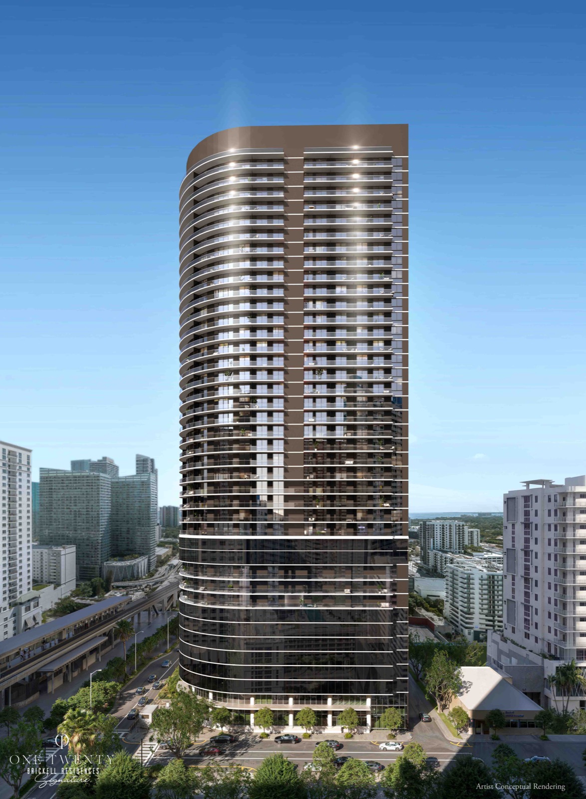 One Twenty Brickell Signature Residences — tower silhouette against the Brickell skyline.